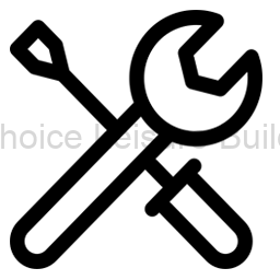 A spanner and screwdriver crossed over each other