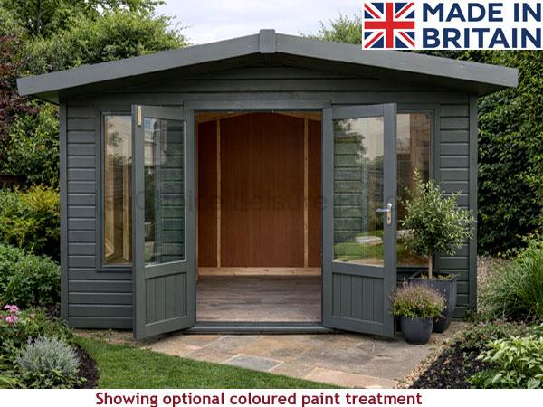 Platinum 6x10 Apex Fleet Garden Room 1 Platinum 6x10 Apex Fleet Garden Room with open doors and windows