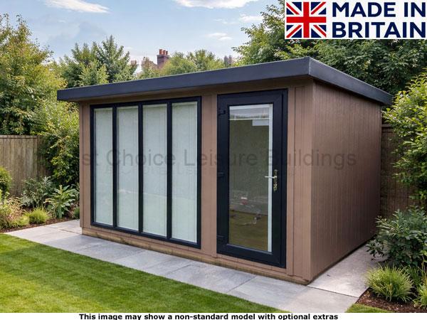 Royal Marlow 12x12 Garden Room 1 12x12 Royal Marlow Brown garden room with black trim and large windows