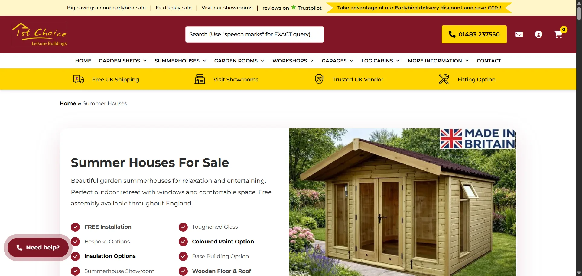 Buying a Summerhouse in Surrey: Costs, Planning & Trusted Suppliers 6 The timber summerhouse range on the 1st Choice Leisure Buildings website