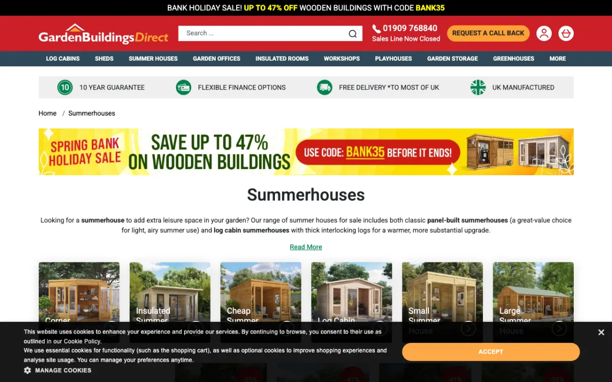 10 Best Summerhouse Suppliers in London 22 Garden Buildings Direct summerhouse range page
