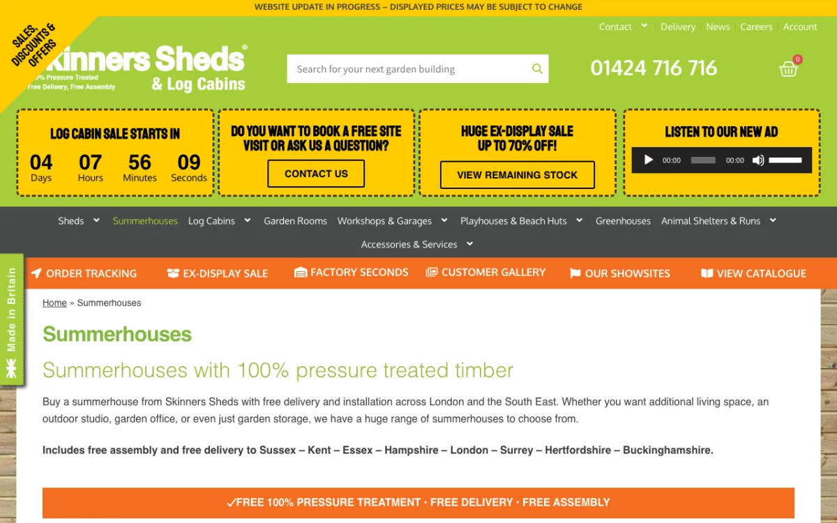 10 Best Summerhouse Suppliers in London 21 Skinners Sheds summerhouse range page